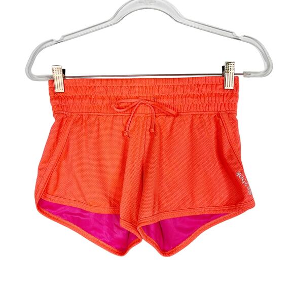 Reebok Womens XSmall XS Mesh Textured Workout Shorts Coral Orange Athletic - Picture 1 of 7